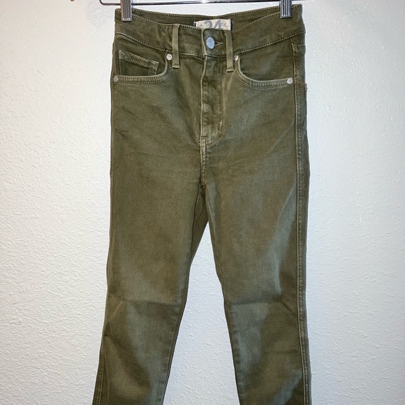 Free People Raw High-Rise Jegging Army Green size 24 - Picture 2 of 5